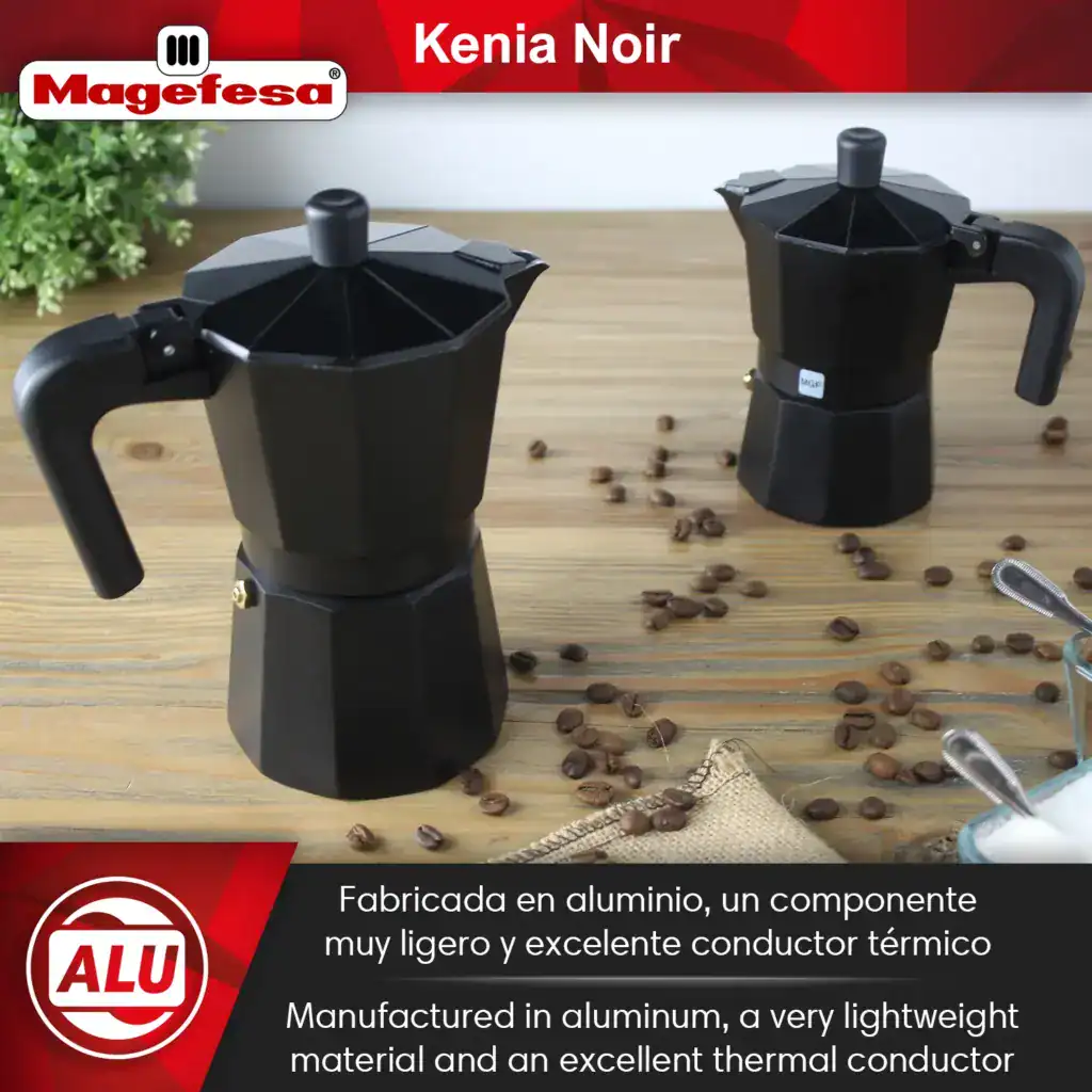 Manufactured in aluminum - Magefesa Kenia Noir