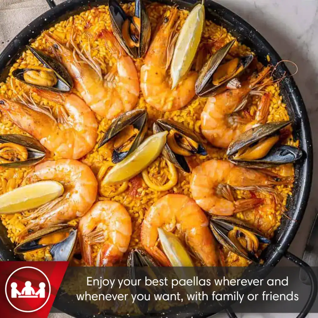 seafood paella - Magefesa Enameled Paella Pan