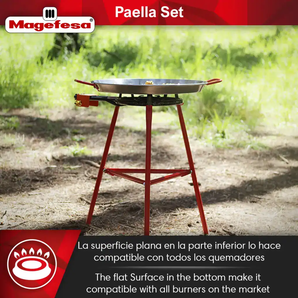 Compatible with all burners - Magefesa Paella Set