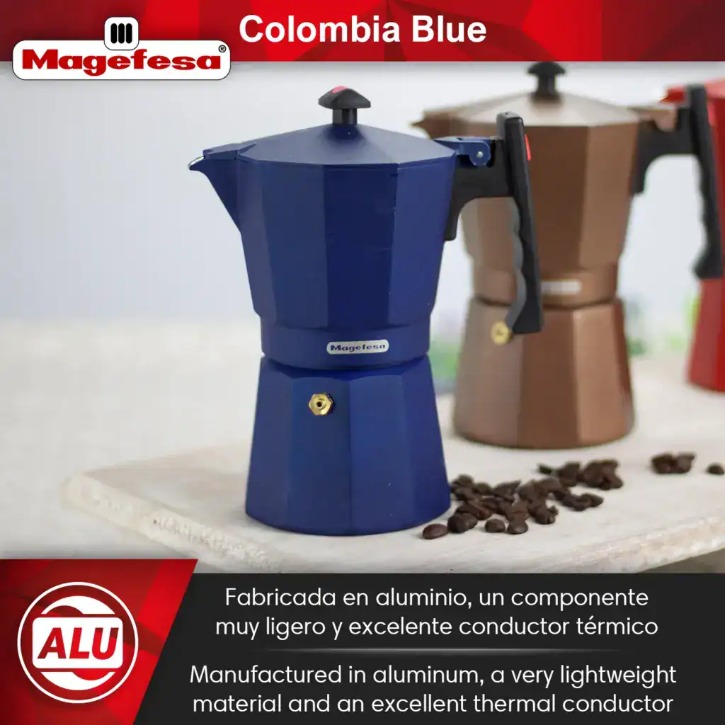 Manufactured in aluminum, a very lightweight material and an excellent thermal conductor