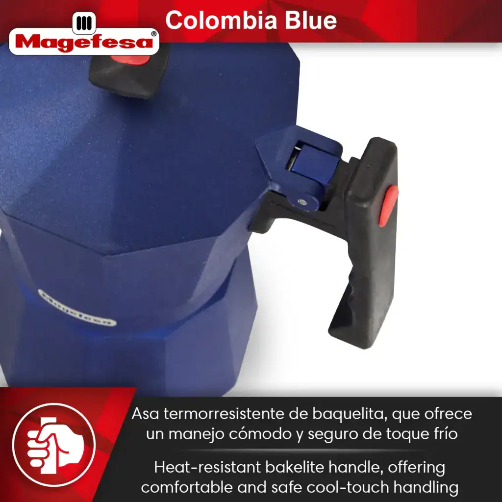 Heat-resistant bakelite handle, offering comfortable and safe cool-touch handling