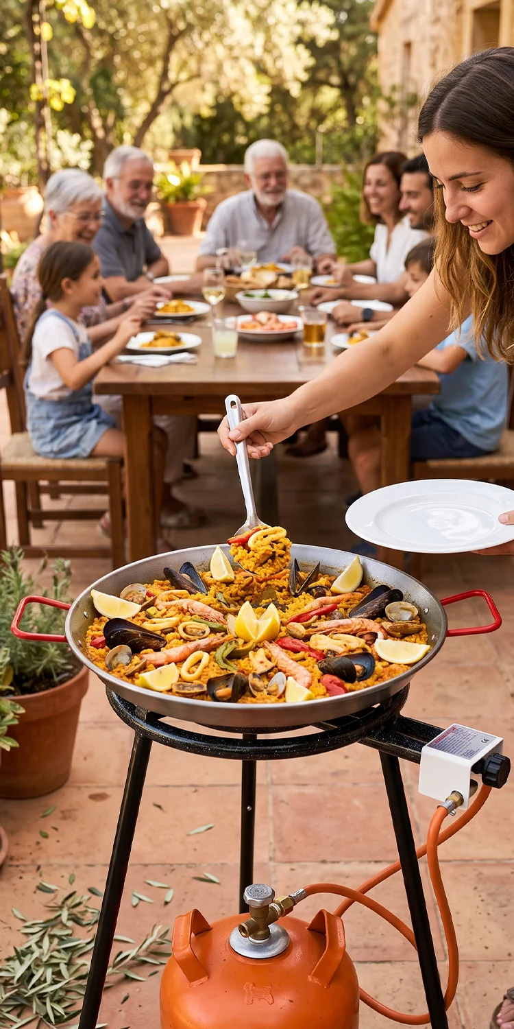 Magefesa carbon steel 8 Inch paella pan making paella